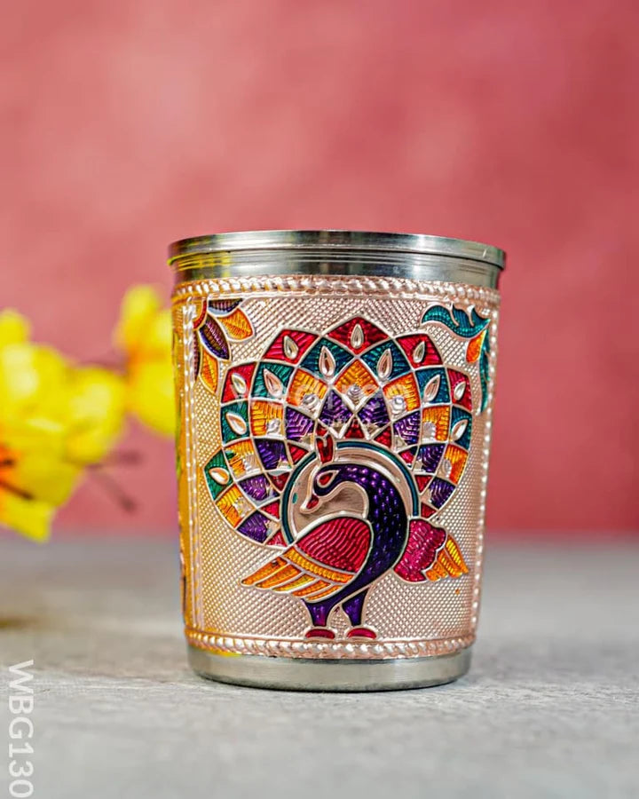 Meenakari Glass - Peacock Design